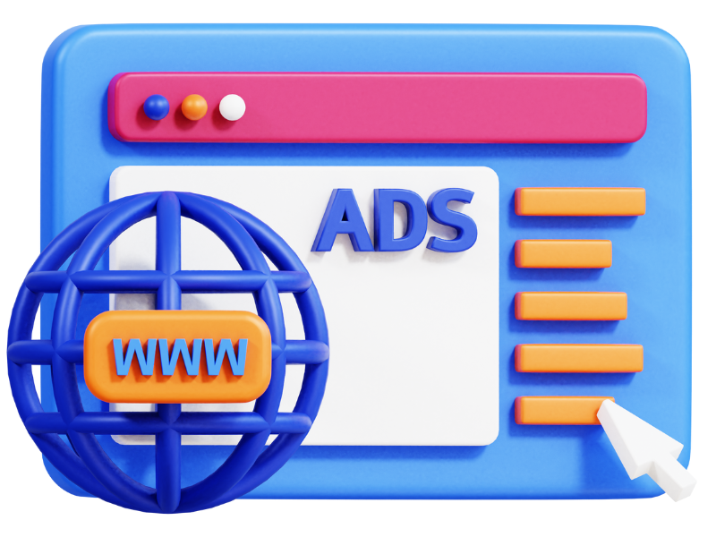 Illustrasjonsbilde av goodle Ads på www - worldwideweb